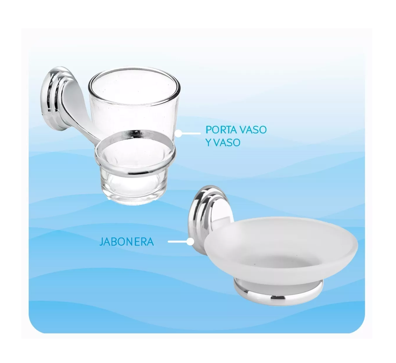 Foto 3 | Set Juego Accesorios De Baño, Acero Cromado Espejo 6 Piezas Color Plata