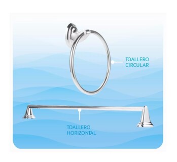 Foto 4 | Set Juego Accesorios De Baño, Acero Cromado Espejo 6 Piezas Color Plata