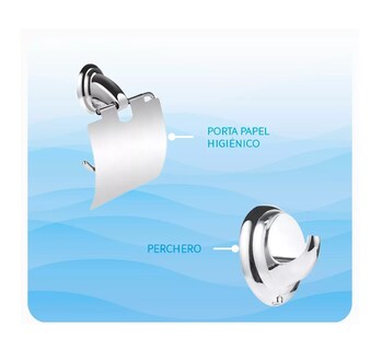 Foto 5 | Set Juego Accesorios De Baño, Acero Cromado Espejo 6 Piezas Color Plata
