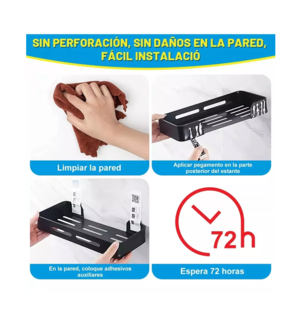 Foto 3 | Organizadores de Regadera para Baño Lab.G Negros 3 Piezas