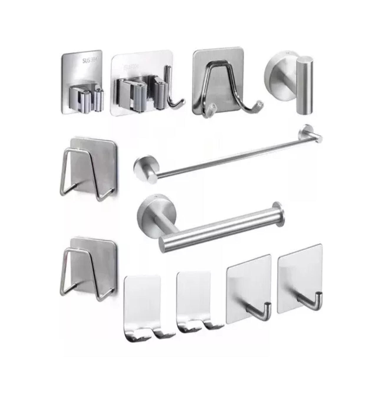 Juego de Accesorios de Baño color Plata 12 pzas