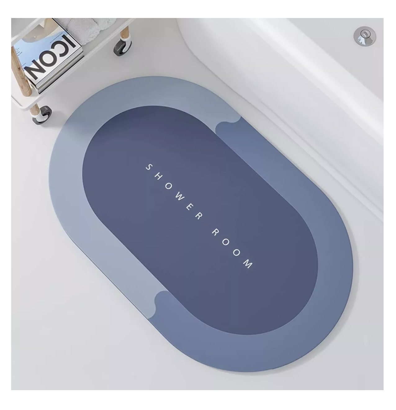 Foto 2 | Juego Tapete De Baño Suave Alfombra Antideslizante Absorbente 2  Pzs Azul