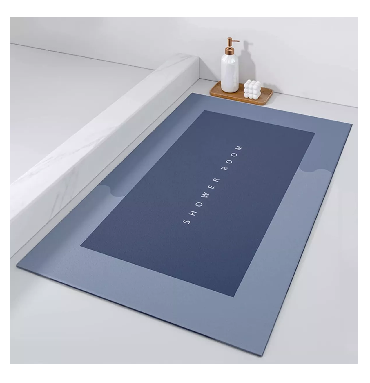 Foto 3 | Juego Tapete De Baño Suave Alfombra Antideslizante Absorbente 2  Pzs Azul