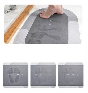 Foto 4 | Juego Tapete De Baño Suave Alfombra Antideslizante Absorbente 2 Pzs Azul