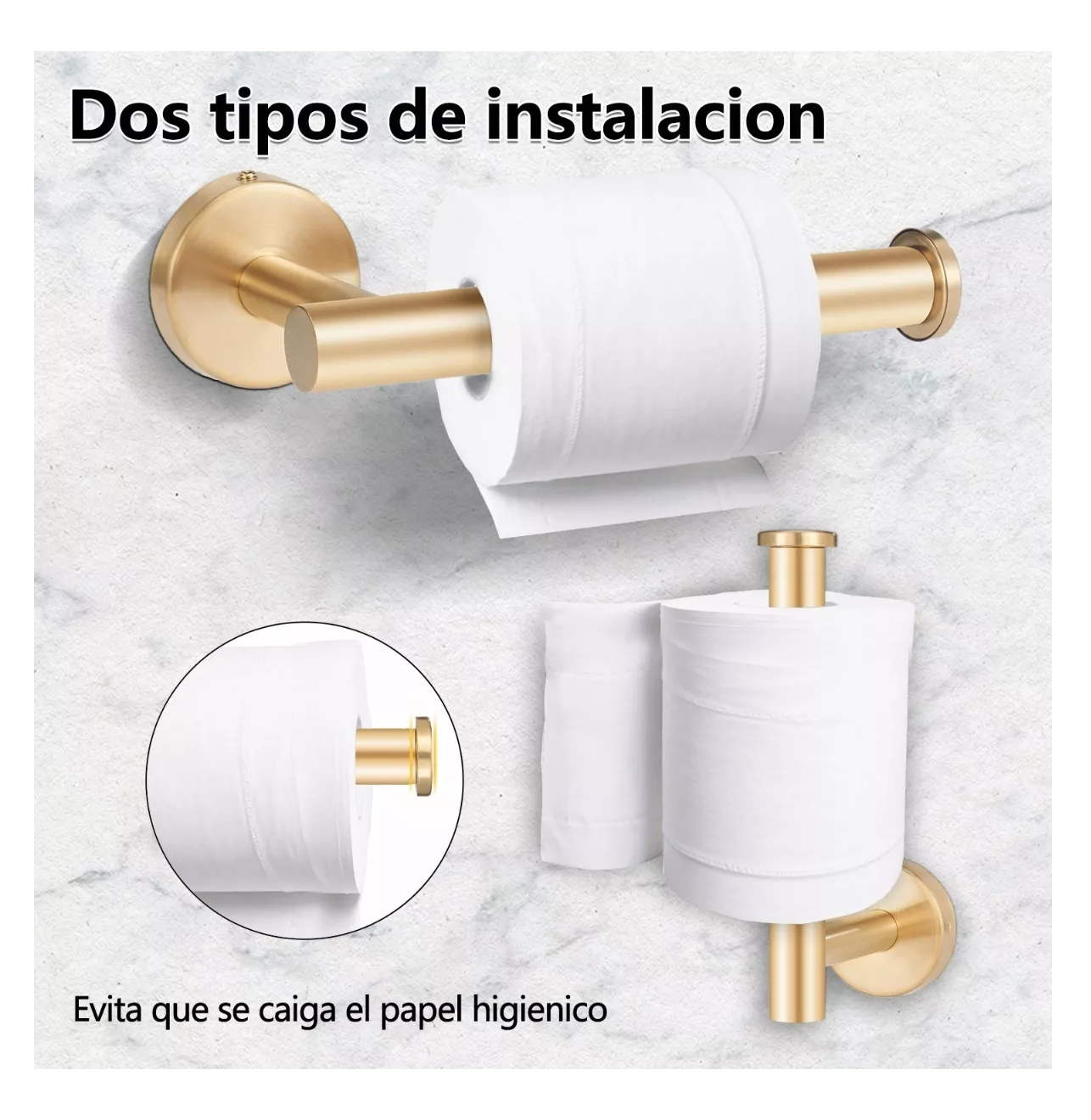 Foto 4 pulgar | Juego De Accesorios Para Baño Con Toallero Cepillado 7 Piezas, Color Oro