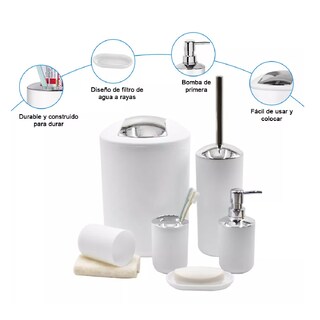 Foto 2 | Juego de Accesorios de Baño de 6 Piezas