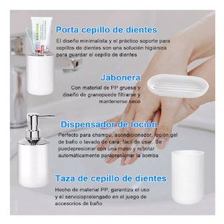 Foto 3 | Juego de Accesorios de Baño de 6 Piezas
