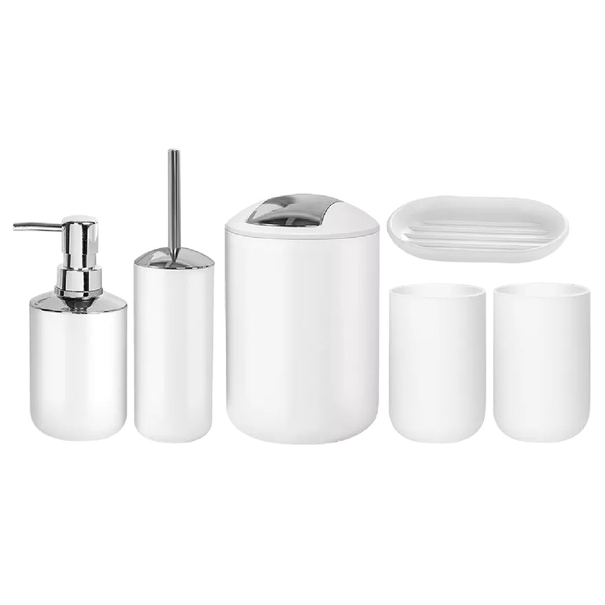 Juego de Accesorios de Baño Blanco de 6 Piezas