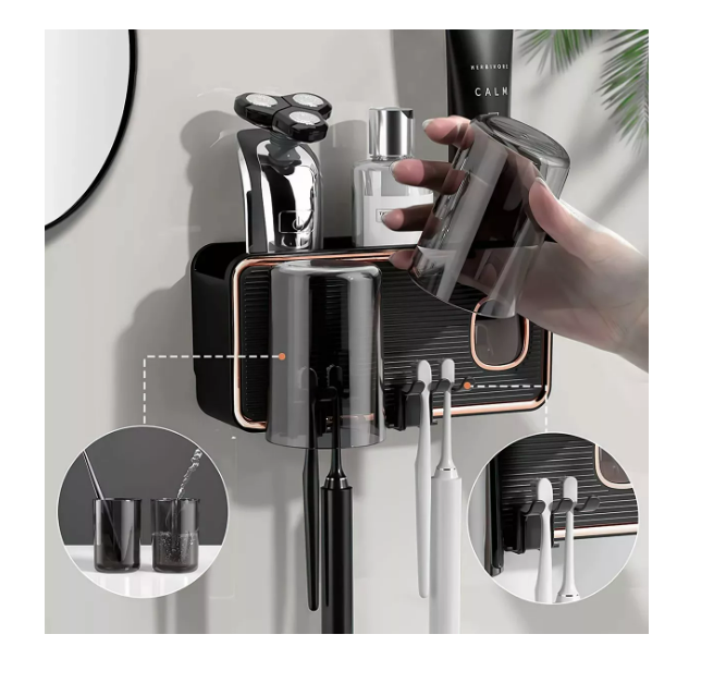 Foto 5 pulgar | Soporte Para Cepillos Dientes Organizador Baño Montado Pared