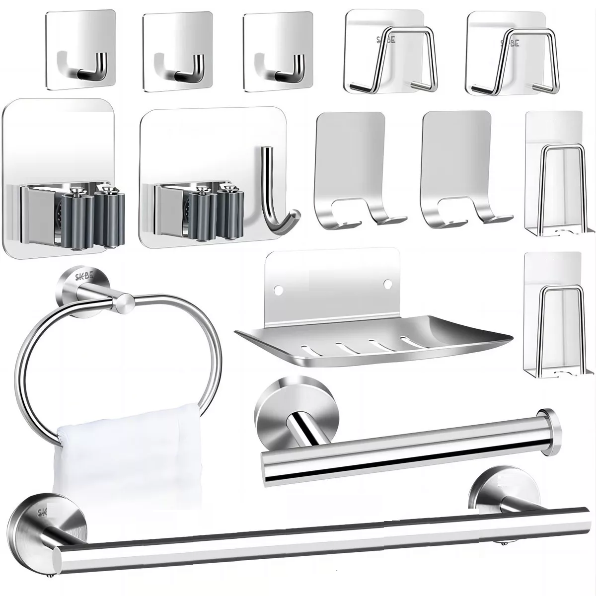 Juego De Accesorios Para Baño De Acero Inoxidable Eo Safe Imports Esi-17513 Plata