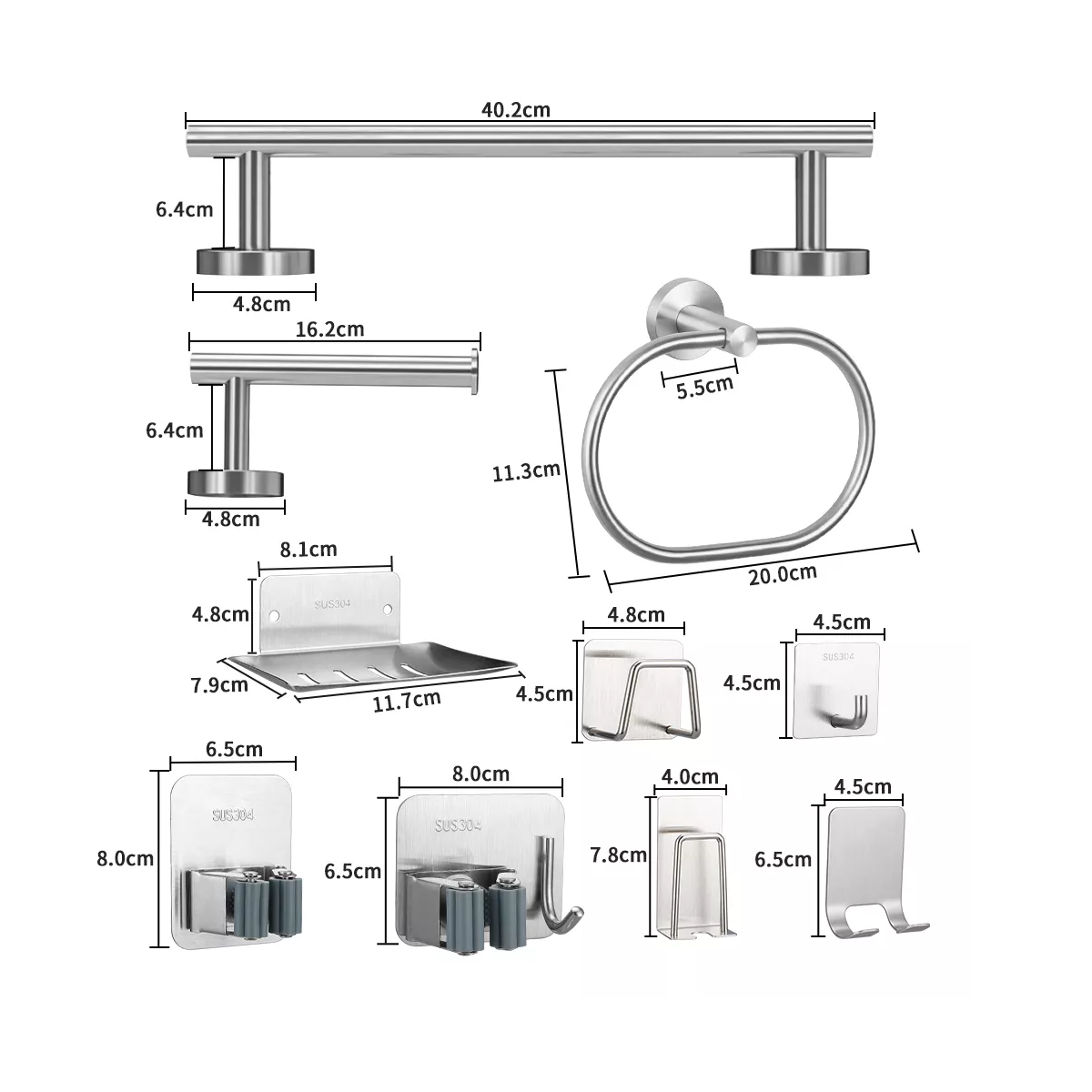 Foto 4 pulgar | Juego De Accesorios Para Baño De Acero Inoxidable Eo Safe Imports Esi-17513 Plata