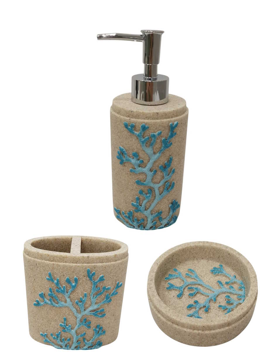 Juego De Accesorio Para Baño Coral Zense $609