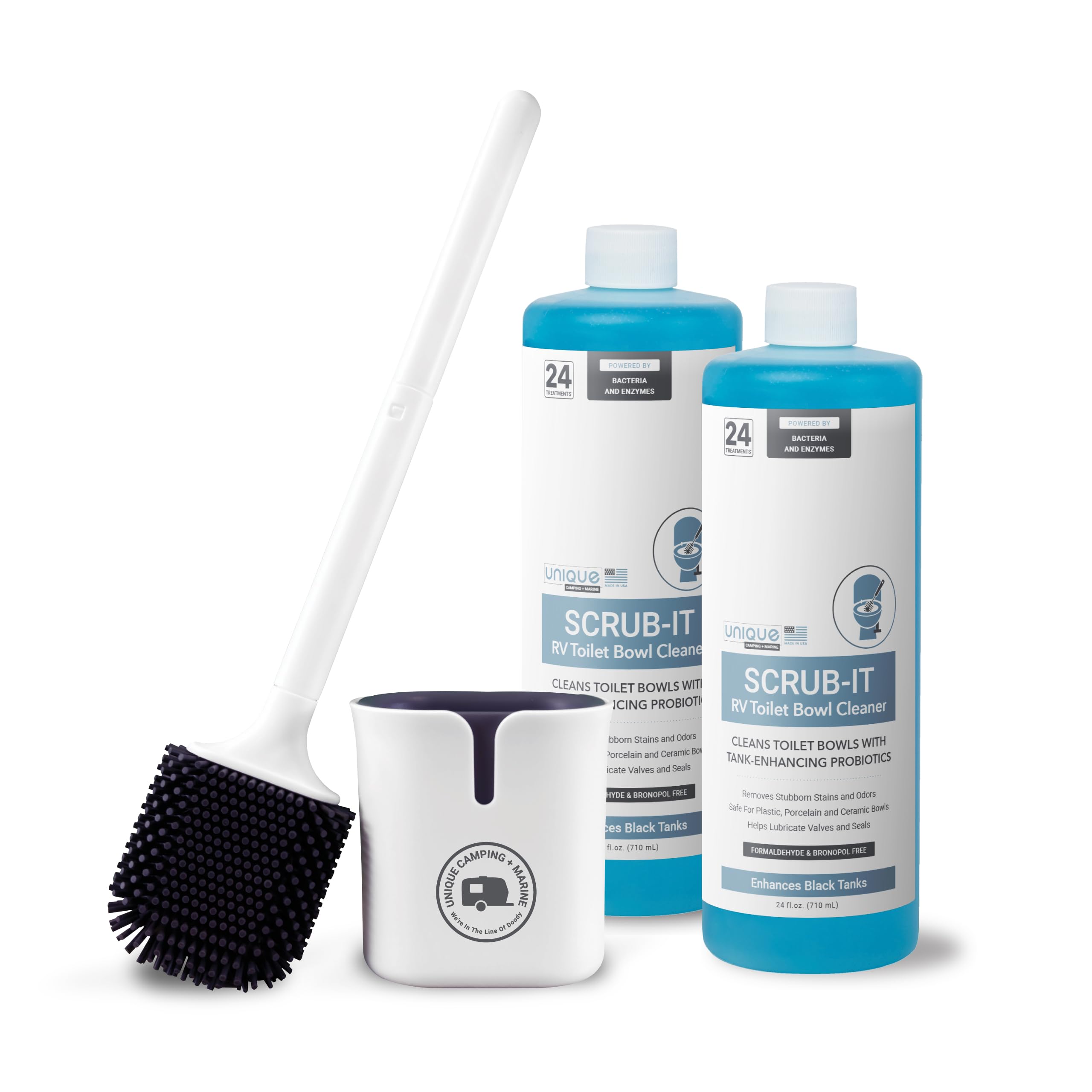 Paquete Combinado De Limpiadores De Inodoros Para Vehículos Recreativos Unique Scrub-it 710 Ml X 2 - Venta Internacion $1,261