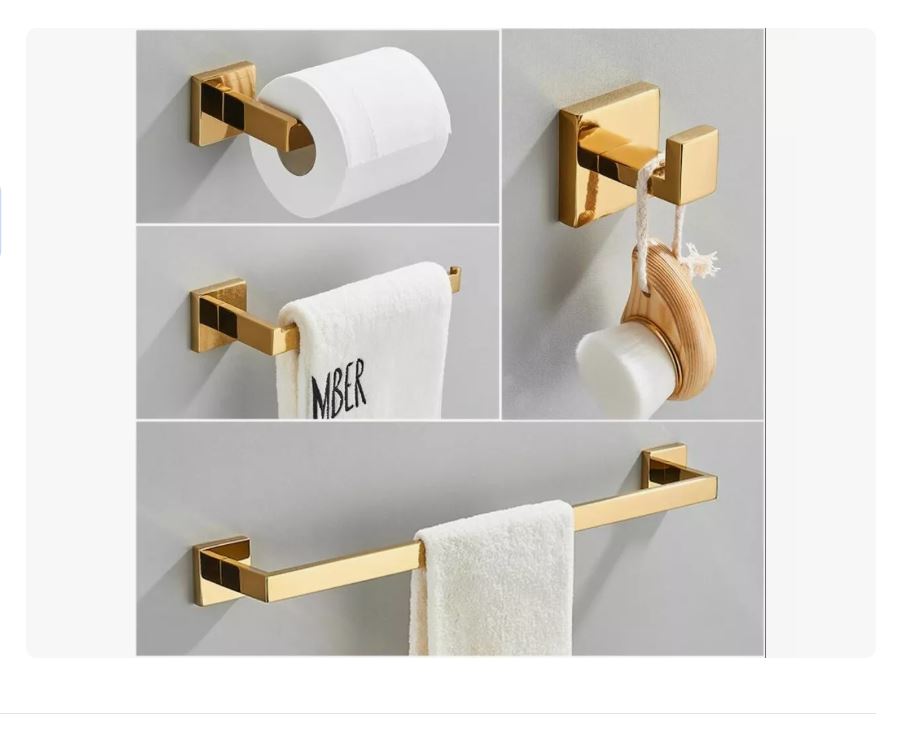Foto 4 pulgar | Juego de Accesorios de Baño Xtellar Dorado 4 Piezas