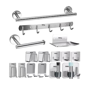 Foto 1 | Juego Sets De Accesorios Para Baño Toallero 15 Pzs Belug Plata