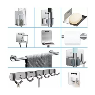 Foto 2 | Juego Sets De Accesorios Para Baño Toallero 15 Pzs Belug Plata