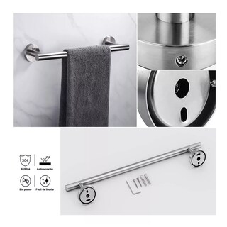 Foto 3 | Juego Sets De Accesorios Para Baño Toallero 15 Pzs Belug Plata