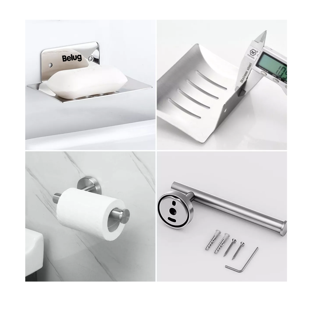 Foto 5 pulgar | Juego Sets De Accesorios Para Baño Toallero 15 Pzs Belug Plata