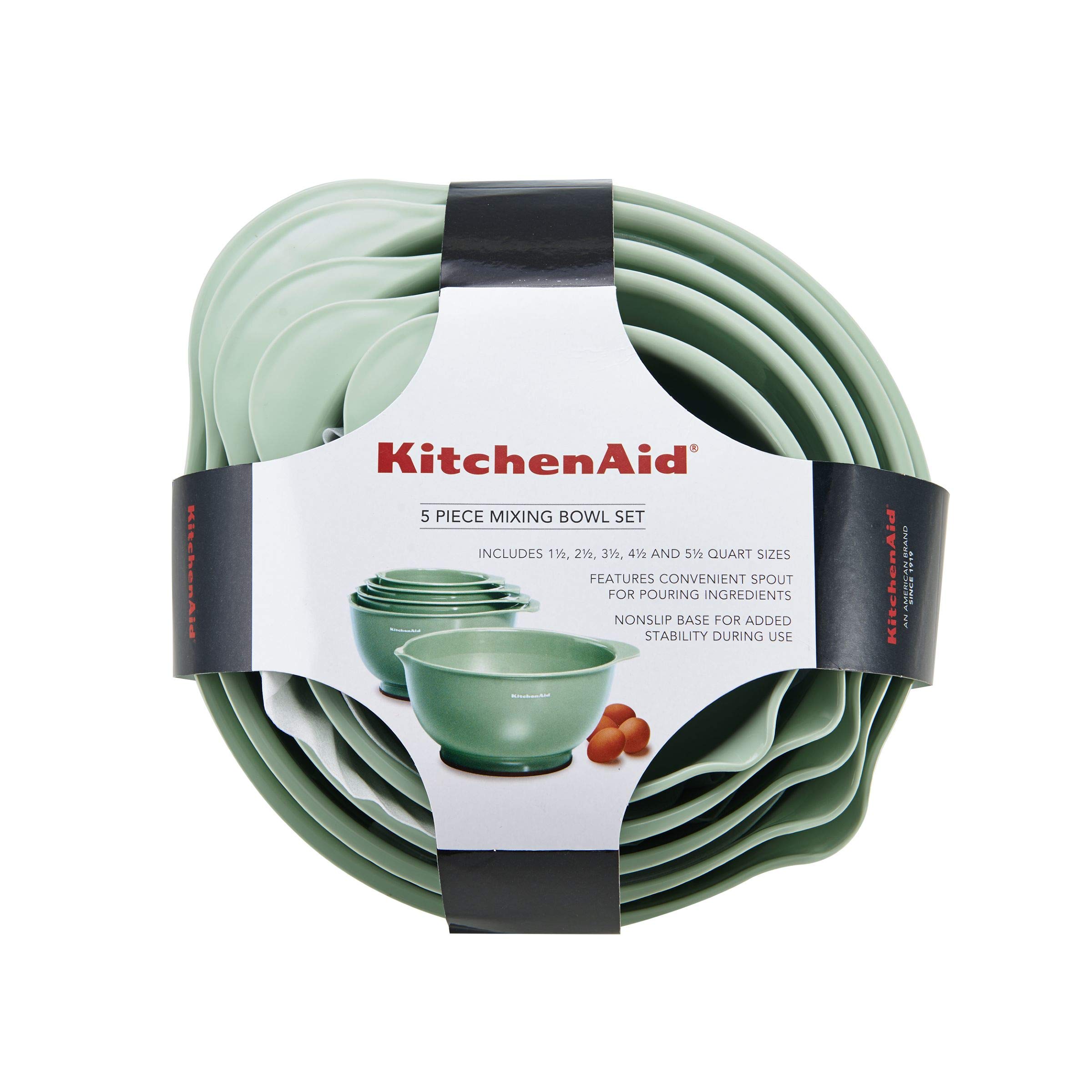 Foto 7 pulgar | Juego De 5 Cuencos Para Mezclar Kitchenaid Classic, Color Pistacho - Venta Internacional.