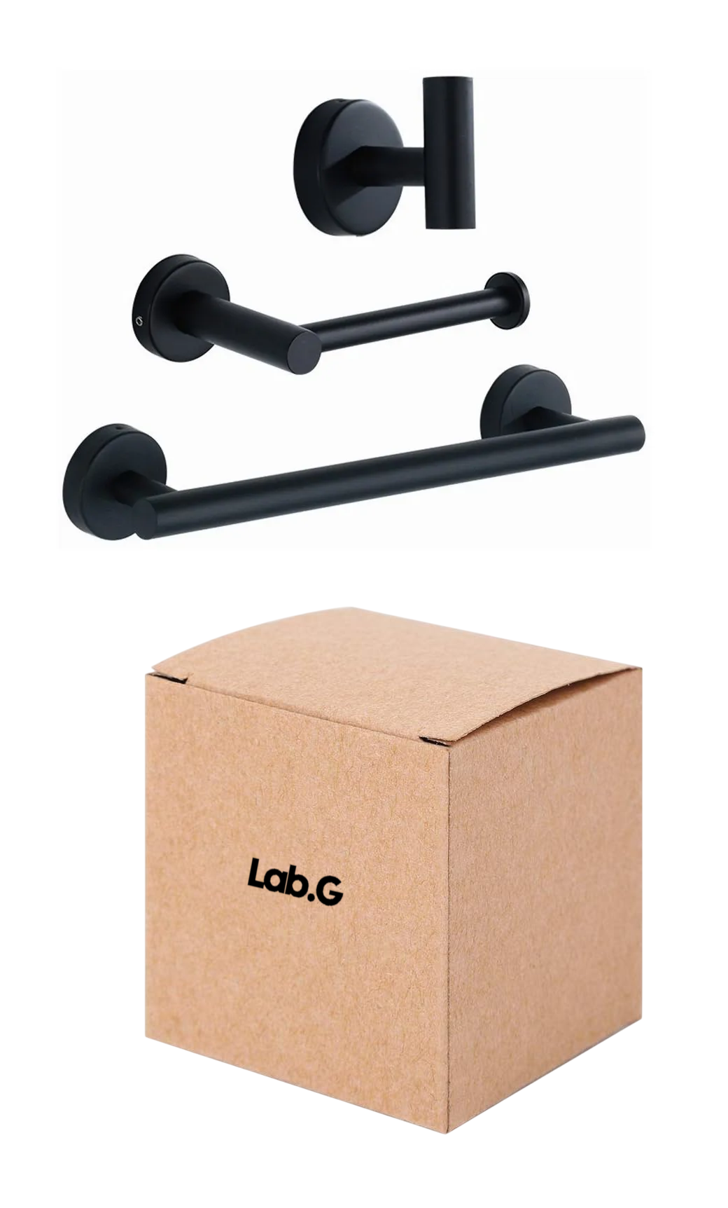 Foto 2 pulgar | Toallero De Baño Mate Juego De Gancho Acero Inoxidable Negro 3pz