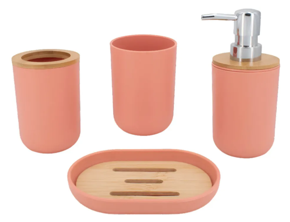 Accesorios De Baño Set De 4 Piezas Xtellar Coral Powon