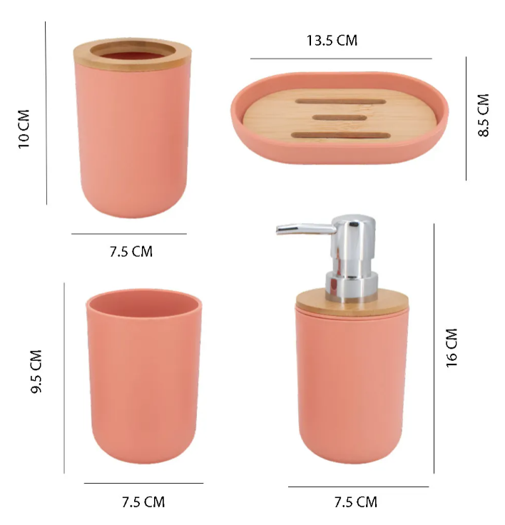 Foto 2 | Accesorios De Baño Set De 4 Piezas Xtellar Coral Powon