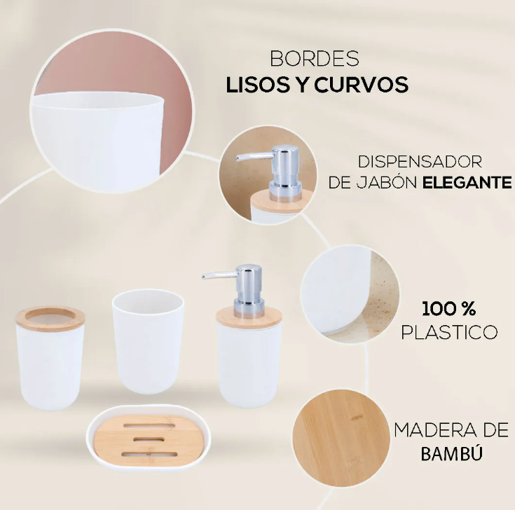 Foto 3 | Accesorios De Baño Set De 4 Piezas Xtellar Coral Powon