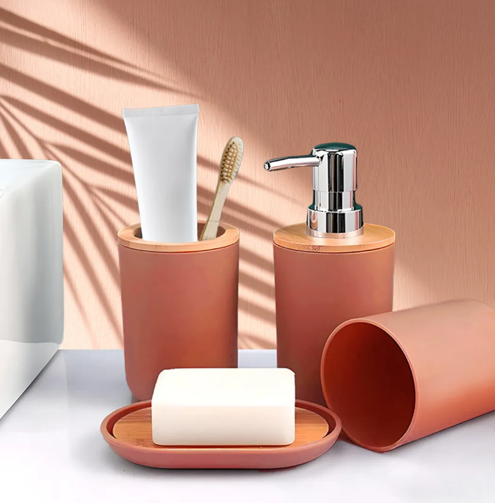 Foto 4 | Accesorios De Baño Set De 4 Piezas Xtellar Coral Powon