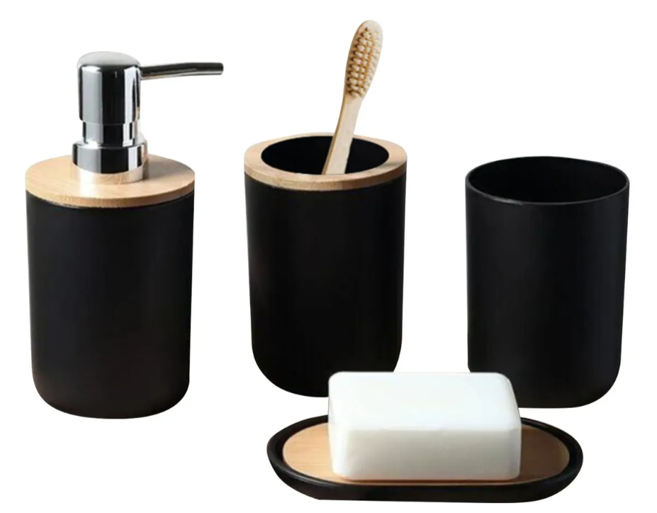 Accesorios De Baño Set De 4 Piezas Xtellar Negro