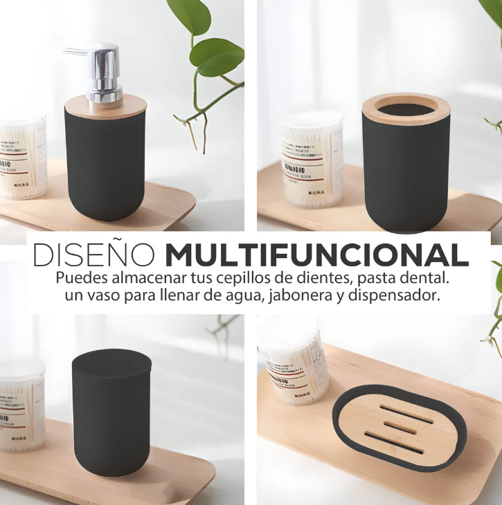 Foto 5 | Accesorios De Baño Set De 4 Piezas Xtellar Negro
