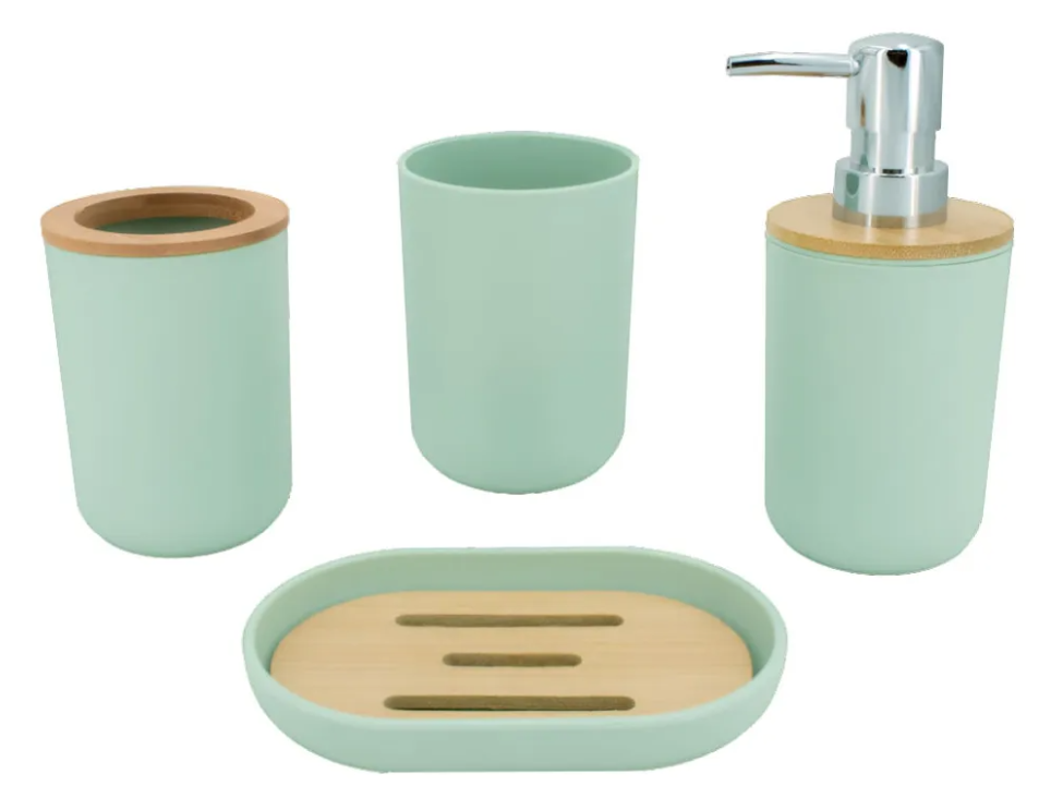 Accesorios De Baño Set De 4 Piezas Xtellar Verde Pistach
