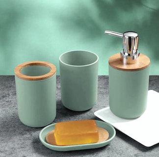 Foto 3 | Accesorios De Baño Set De 4 Piezas Xtellar Verde Pistach