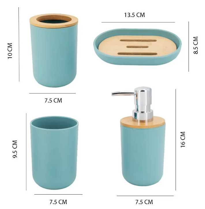 Foto 2 | Accesorios De Baño Set De 4 Piezas Xtellar Azul Cielo