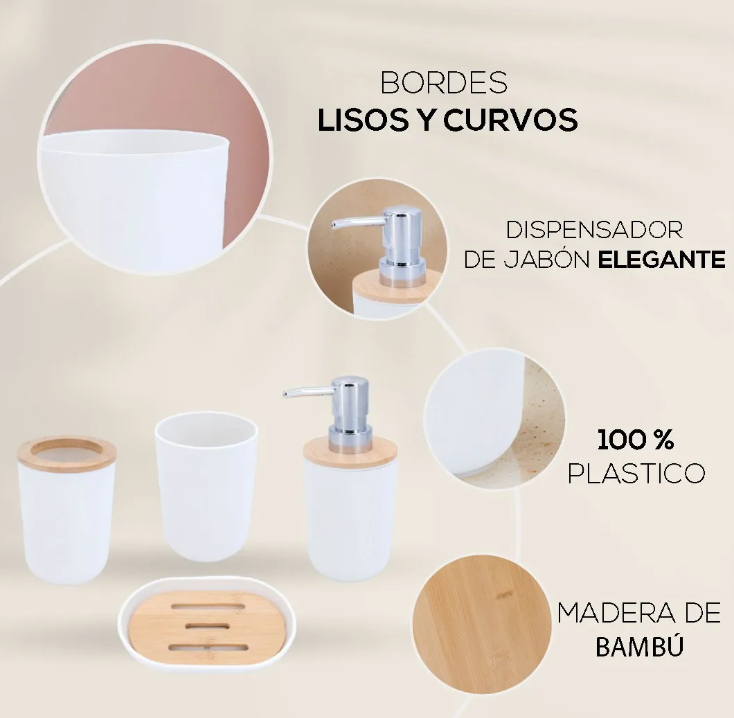 Foto 3 | Accesorios De Baño Set De 4 Piezas Xtellar Azul Cielo