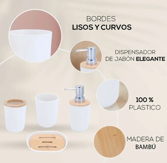 Foto 3 | Accesorios De Baño Set De 4 Piezas Xtellar Azul Cielo
