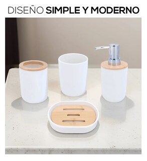 Foto 5 | Accesorios De Baño Set De 4 Piezas Xtellar Azul Cielo