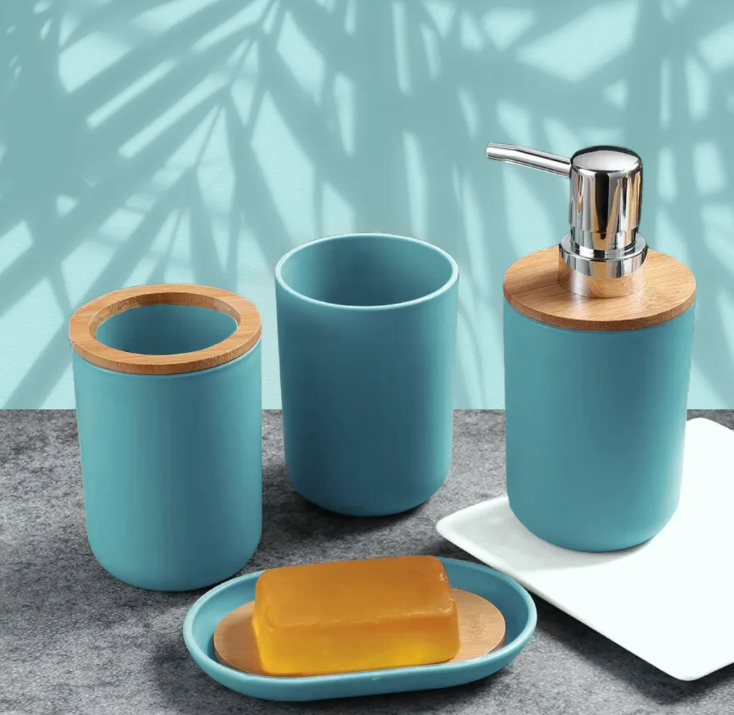 Foto 6 | Accesorios De Baño Set De 4 Piezas Xtellar Azul Cielo