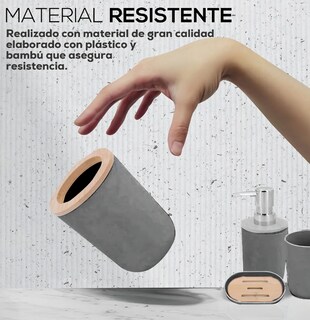 Foto 3 | Accesorios De Baño Set De 4 Piezas Xtellar Gris Grey