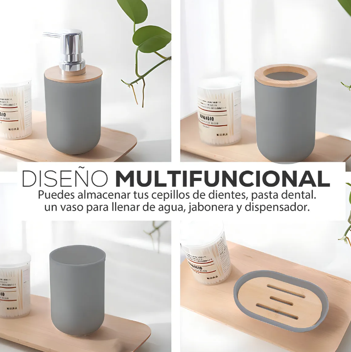 Foto 4 | Accesorios De Baño Set De 4 Piezas Xtellar Gris Grey