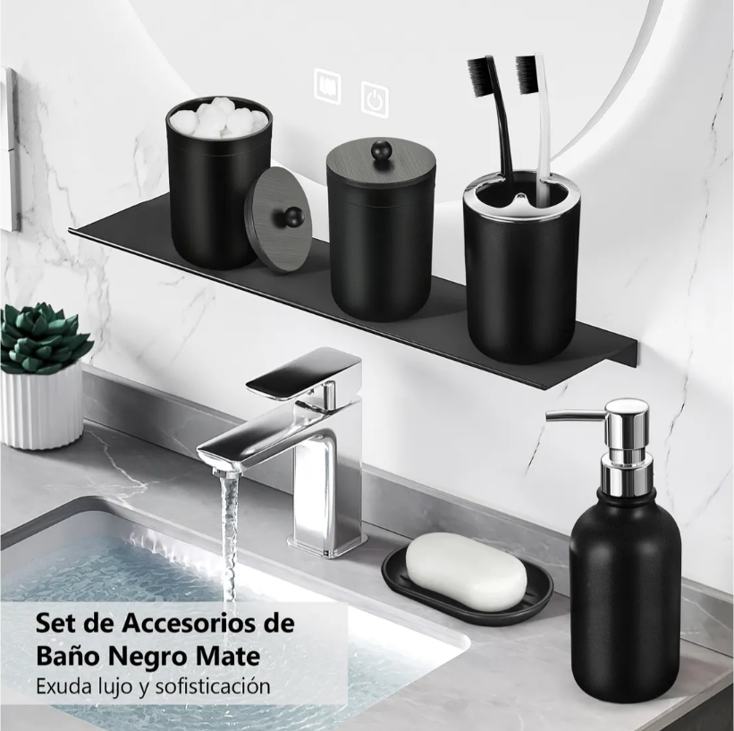 Foto 3 | Accesorios De Baño Xtellar De 8pz Color Negro