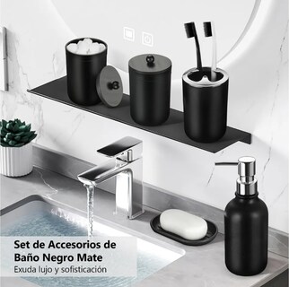 Foto 3 | Accesorios De Baño Xtellar De 8pz Color Negro