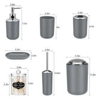 Foto 4 | Accesorios de Baño Xtellar 8 Piezas Grises