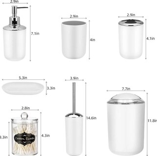 Foto 4 | Juego de Accesorios de Baño Xtellar 8 Piezas Timotech V2 Blanco