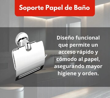 Foto 4 | Juego De Accesorios De Baño Xtellar 6 Pzas Color Plateado