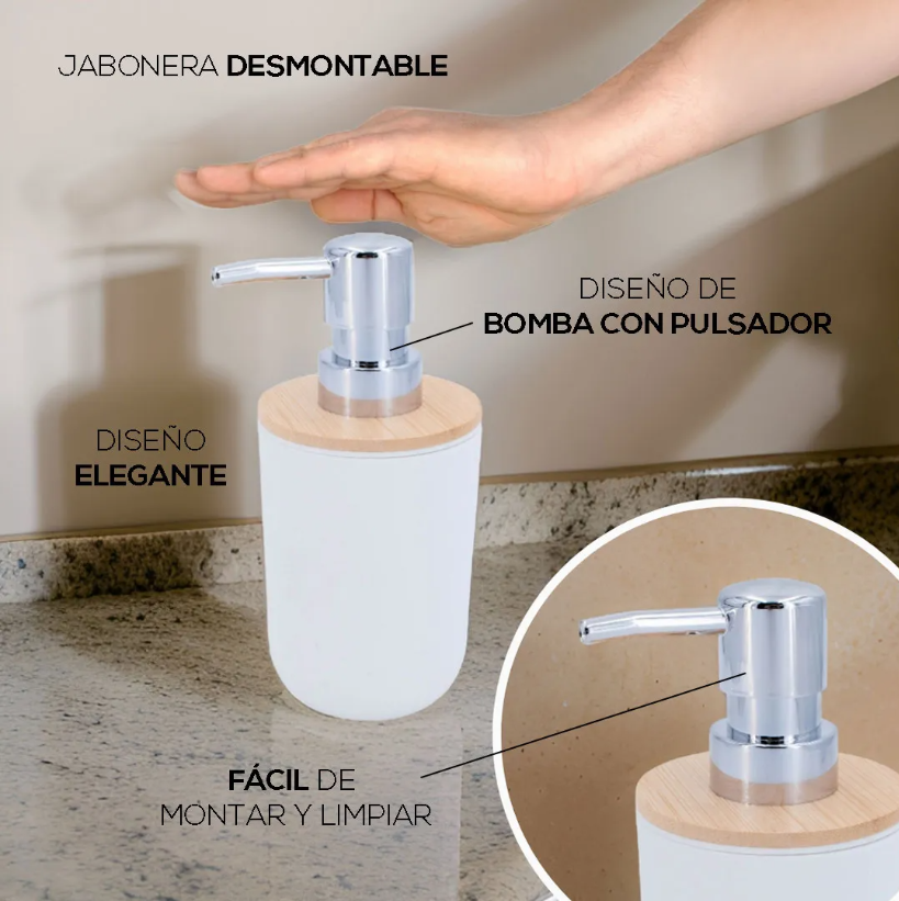Foto 5 pulgar | Accesorios De Baño Xtellar De 4 Piezas Con Detalles De Bambú Color Vino
