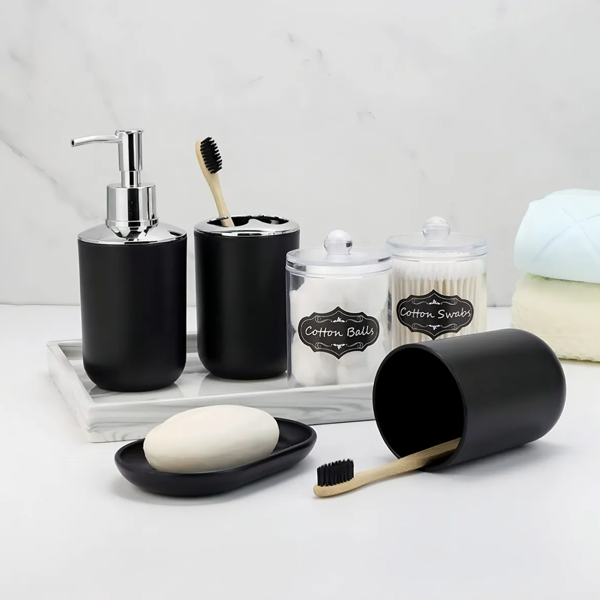 Foto 2 | Juego de Accesorios de Baño Xtellar de 8 Piezas Negras