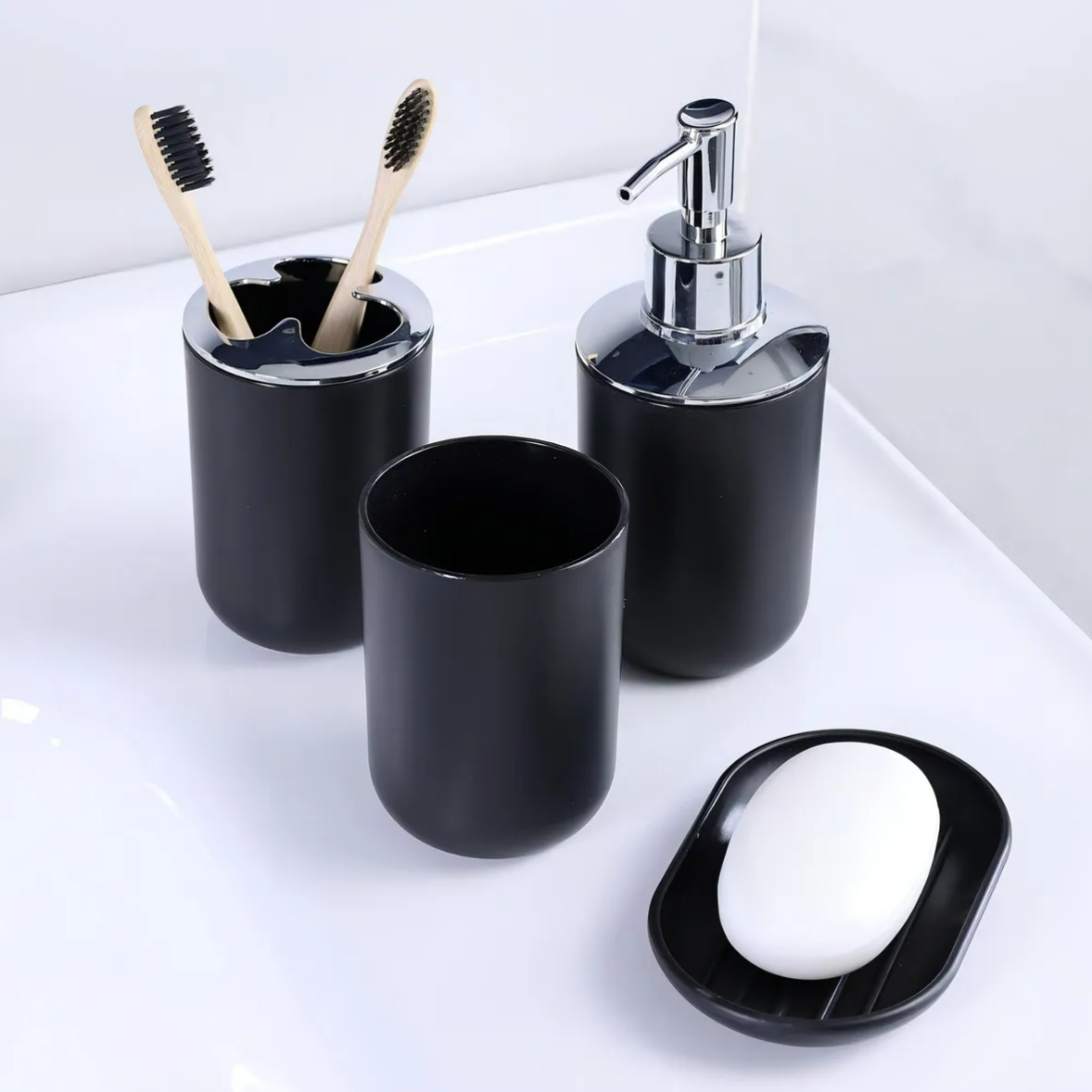 Foto 3 | Juego de Accesorios de Baño Xtellar de 8 Piezas Negras