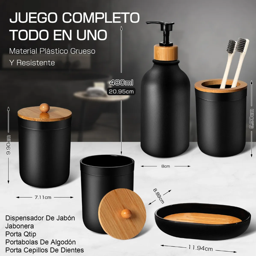 Foto 3 pulgar | Juego De Accesorios De Baño Xtellar 5 Pcs Color Gris Oscuro
