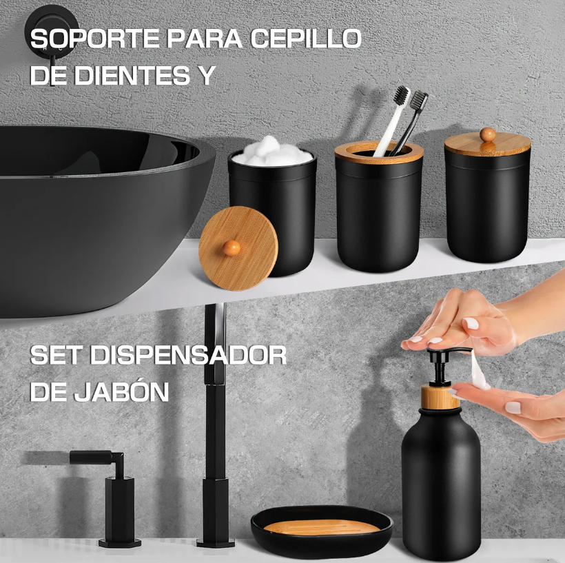 Foto 4 pulgar | Juego De Accesorios De Baño Xtellar 5 Pcs Color Gris Oscuro