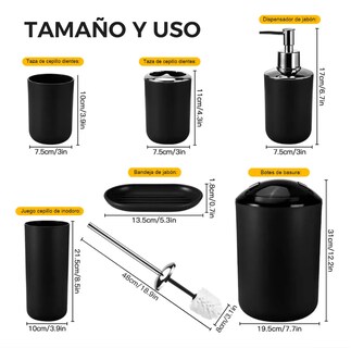 Foto 2 | Conjunto Xtellar De Accesorios De Baño De 6 Piezas Color Negro
